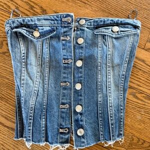 NWT! ZARA - Light wash denim tube top